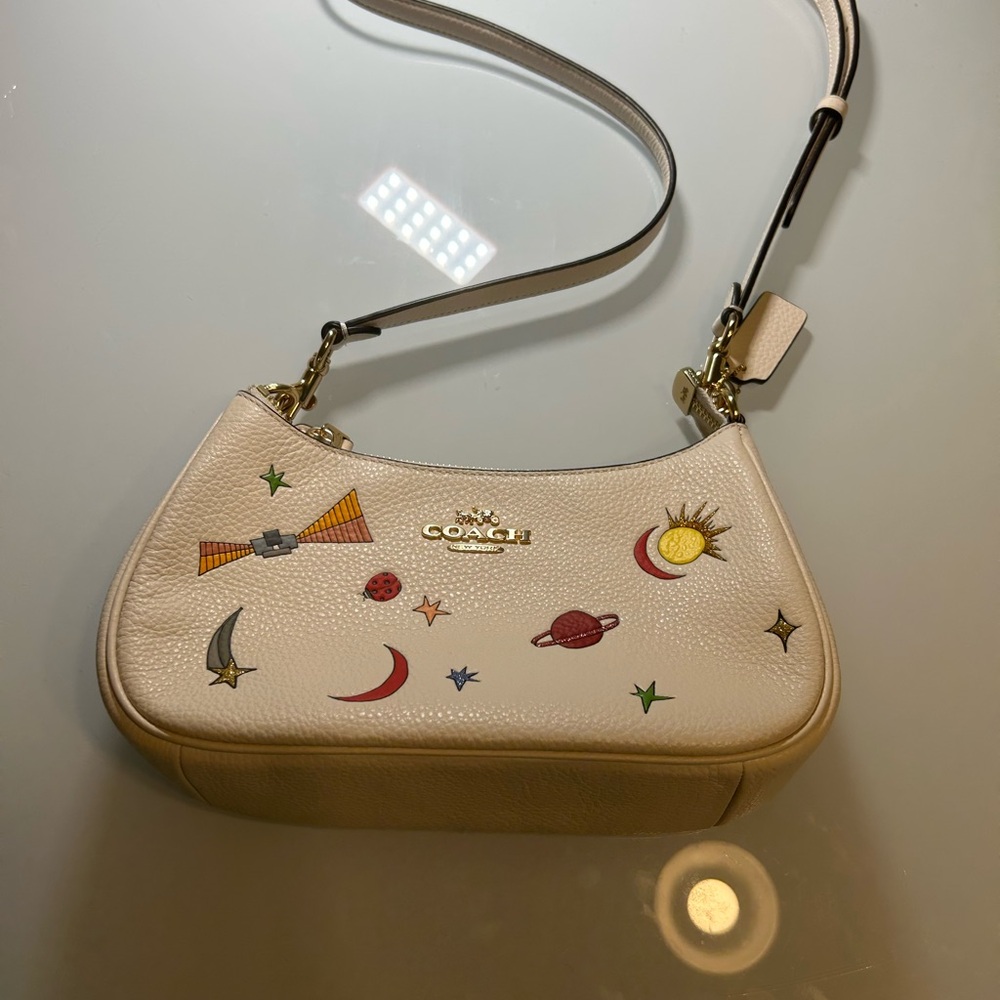 Coach Cream Cosmic Embroidered Mini Shoulder Bag - Picture 2 of 8